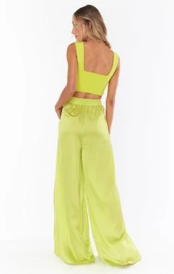 Show Me Your Mumu Irwin Pants ~ Citrine Luxe Satin -Fashion Womens Discount Store MS2 3057 CI62 01 1