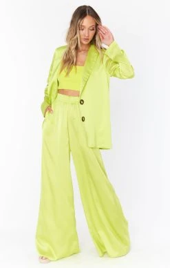 Show Me Your Mumu Irwin Pants ~ Citrine Luxe Satin -Fashion Womens Discount Store MS2 3057 CI62 01 51bfda88 2ef3 4c14 8800 60147d1d55cb