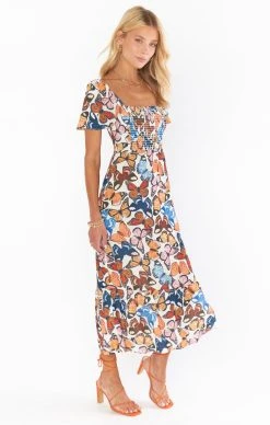 Show Me Your Mumu Brenda Midi Dress ~ Baileys Butterflies -Fashion Womens Discount Store MS2 4427 BF57 02