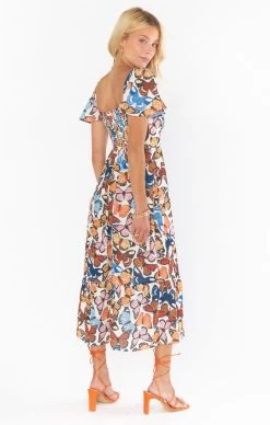 Show Me Your Mumu Brenda Midi Dress ~ Baileys Butterflies -Fashion Womens Discount Store MS2 4427 BF57 03