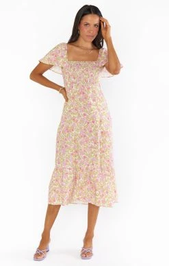 Show Me Your Mumu Brenda Midi Dress ~ Lovely Flowers -Fashion Womens Discount Store MS2 4427 XE05 02