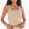 Show Me Your Mumu Hangout Tank ~ Tan Rib Knit 1 Show Me Your Mumu Hangout Tank ~ Tan Rib Knit -Fashion Womens Discount Store MS2 4808 TR06 01