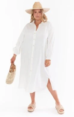 Show Me Your Mumu Captain Button Down Dress ~ Cream -Fashion Womens Discount Store MS2 4859X CR13 01 3