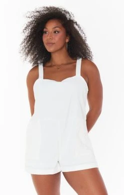 Show Me Your Mumu Catch Me Romper ~ White Beachcomb -Fashion Womens Discount Store MS2 5028 CW38 02