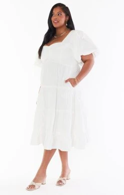 Show Me Your Mumu Odette Midi Dress ~ White -Fashion Womens Discount Store MS2 5073X WH01 01