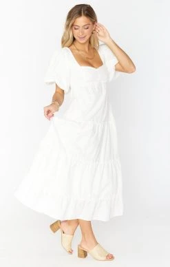 Show Me Your Mumu Odette Midi Dress ~ White -Fashion Womens Discount Store MS2 5073 WH01 01 2