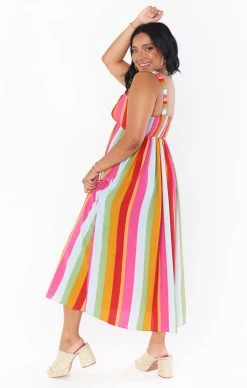 Show Me Your Mumu Fling Midi Dress ~ Getaway Stripe -Fashion Womens Discount Store MS2 5089 XO57 01