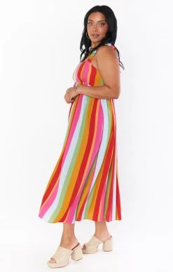 Show Me Your Mumu Fling Midi Dress ~ Getaway Stripe -Fashion Womens Discount Store MS2 5089 XO57 01 1