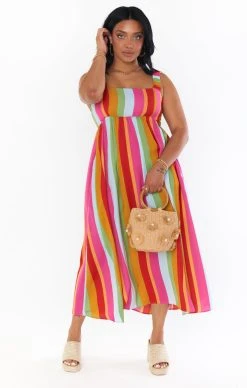Show Me Your Mumu Fling Midi Dress ~ Getaway Stripe -Fashion Womens Discount Store MS2 5089 XO57 01 3