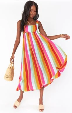 Show Me Your Mumu Fling Midi Dress ~ Getaway Stripe