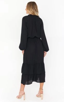 Show Me Your Mumu Cait Midi Dress ~ Black -Fashion Womens Discount Store MS2 5093 BK46 01 1
