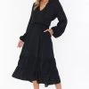 Show Me Your Mumu Cait Midi Dress ~ Black -Fashion Womens Discount Store MS2 5093 BK46 01 2