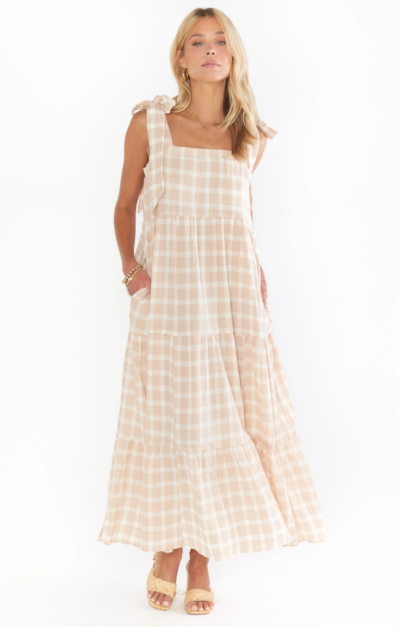 Show Me Your Mumu Arabella Maxi Dress ~ Cream Plaid 3 Show Me Your Mumu Arabella Maxi Dress ~ Cream Plaid