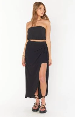 Show Me Your Mumu Wrap Me Up Skirt ~ Black -Fashion Womens Discount Store MS3 4667 BL48 2