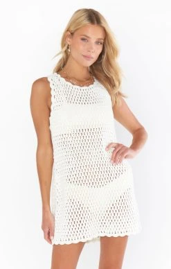 Show Me Your Mumu Sweeney Dress ~ Bright White Crochet -Fashion Womens Discount Store MS3 5214 02