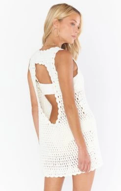 Show Me Your Mumu Sweeney Dress ~ Bright White Crochet -Fashion Womens Discount Store MS3 5214 04
