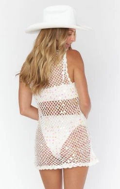 Show Me Your Mumu Cass Coverup ~ White Mermaid Sequin Knit -Fashion Womens Discount Store MS3 5248 MS72 03