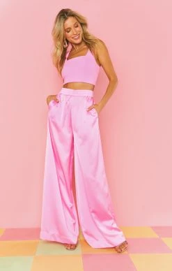 Show Me Your Mumu Ansley Crop Top ~ Pink Stretch