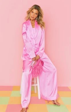 Show Me Your Mumu Irwin Pants ~ Pink Luxe Satin -Fashion Womens Discount Store MS3 5409 PK62 04 c1d43a69 3a64 40fe a832 1a79d4807773