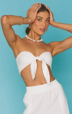 Show Me Your Mumu Kenny Scarf Top ~ White Linen