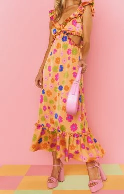 Show Me Your Mumu Lane Midi Dress ~ Poppin Poppy