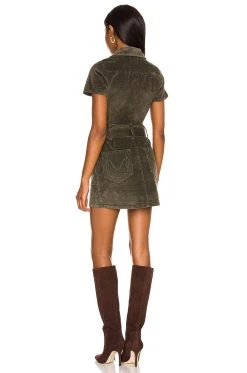Show Me Your Mumu Outlaw Dress Green Corduroy -Fashion Womens Discount Store SHOW WD467 V3