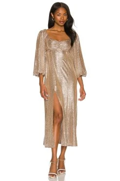 Show Me Your Mumu Sydney Midi Dress Silver Confetti