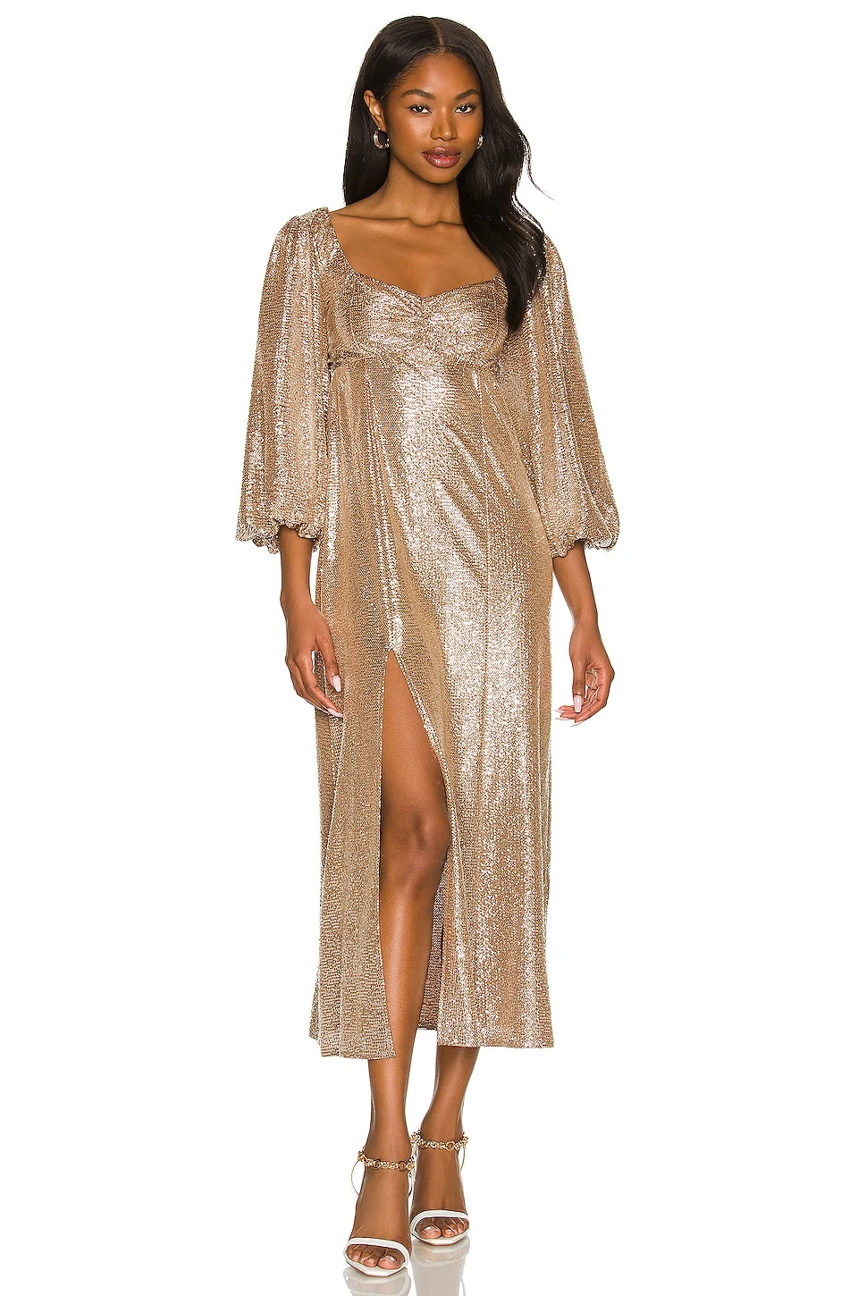 Show Me Your Mumu Sydney Midi Dress Silver Confetti 3 Show Me Your Mumu Sydney Midi Dress Silver Confetti