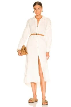 Show Me Your Mumu Captain Button Down Dress Cream