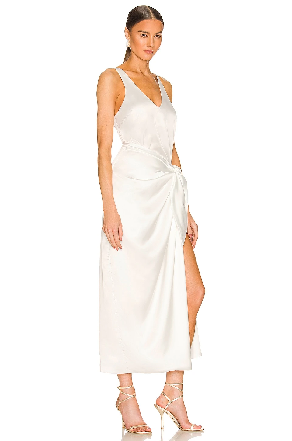 Show Me Your Mumu Hampton Wrap Dress Ivory Luxe Satin 4 Show Me Your Mumu Hampton Wrap Dress Ivory Luxe Satin - Image 2