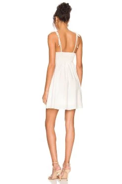 Show Me Your Mumu Gretchen Mini Dress White Linen -Fashion Womens Discount Store SHOW WD510 V3