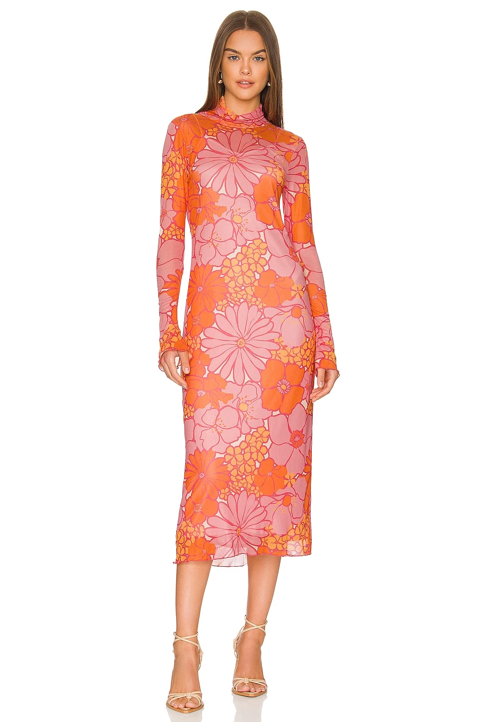 Show Me Your Mumu Daphne Turtleneck Dress Retro Garden Mesh 3 Show Me Your Mumu Daphne Turtleneck Dress Retro Garden Mesh