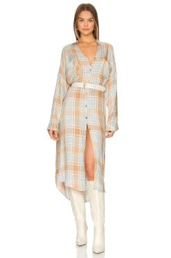 Show Me Your Mumu Leo Button Down Tunic Georgetown Plaid