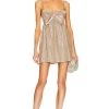 Show Me Your Mumu Best Bow Mini Dress Silver Confetti -Fashion Womens Discount Store SHOW WD547 V1