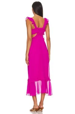 Show Me Your Mumu Lane Midi Dress Pink Crinkled Chiffon 7 Show Me Your Mumu Lane Midi Dress Pink Crinkled Chiffon -Fashion Womens Discount Store SHOW WD600 V3