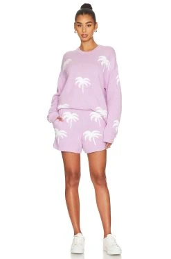 Show Me Your Mumu Boardwalk Shorts Purple Palm -Fashion Womens Discount Store SHOW WF116 V4