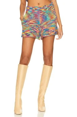 Show Me Your Mumu Boardwalk Shorts Colorful Space Dye Knit