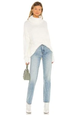 Show Me Your Mumu Fatima Turtleneck Sweater White -Fashion Womens Discount Store SHOW WK103 V4