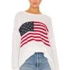Show Me Your Mumu Woodsy Sweater American Flag Print -Fashion Womens Discount Store SHOW WK124 V1