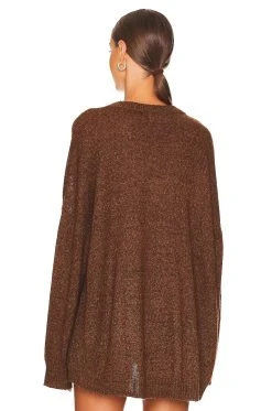 Show Me Your Mumu Ozzy Oversized Sweater Chocolate Knit -Fashion Womens Discount Store SHOW WK126 V3