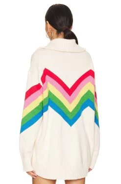 Show Me Your Mumu Weston Half Zip Pullover Rainbow Slope -Fashion Womens Discount Store SHOW WK141 V3