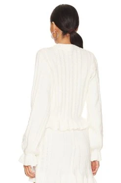 Show Me Your Mumu Ridley Ruffle Sweater Cream -Fashion Womens Discount Store SHOW WK142 V3