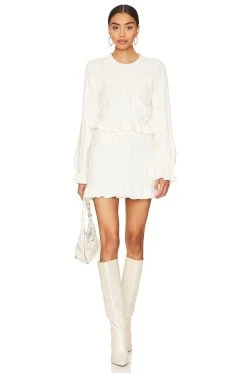 Show Me Your Mumu Ridley Ruffle Sweater Cream -Fashion Womens Discount Store SHOW WK142 V4