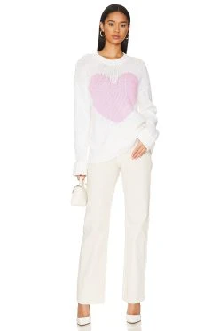 Show Me Your Mumu Sweetheart Sweater Pink Heart -Fashion Womens Discount Store SHOW WK152 V4