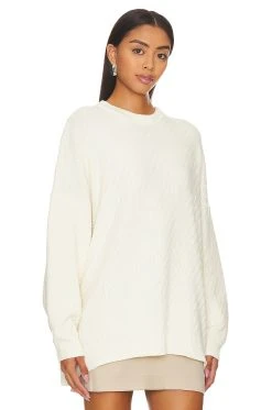 Show Me Your Mumu Crosby Sweater White Textured Knit -Fashion Womens Discount Store SHOW WK160 V2