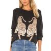 Show Me Your Mumu Simon Pullover Dancing Tiger Graphic -Fashion Womens Discount Store SHOW WK68 V1