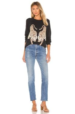 Show Me Your Mumu Simon Pullover Dancing Tiger Graphic -Fashion Womens Discount Store SHOW WK68 V5