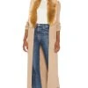 Show Me Your Mumu Lombardi Long Cardigan Taupe With Faux Fur