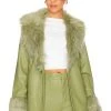 Show Me Your Mumu Penny Lane Faux Leather Jacket Sage -Fashion Womens Discount Store SHOW WO69 V1