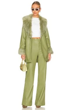 Show Me Your Mumu Penny Lane Faux Leather Jacket Sage -Fashion Womens Discount Store SHOW WO69 V5